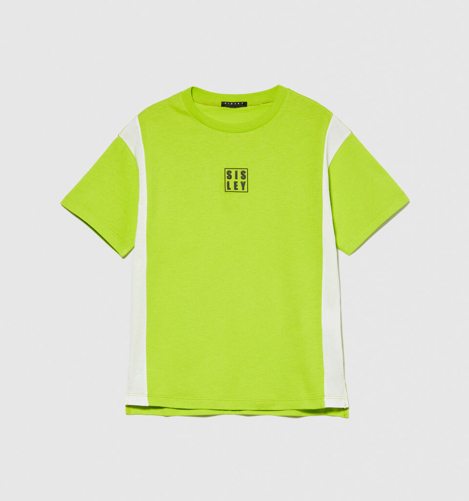 Clashing t-shirt - boys' short sleeve t-shirts - Neon Yellow | Sisley Young image number 1